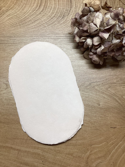 190 x 125 mm Oval Nude Handgeschöpftes Büttenpapier 200 gr | Handmade Paper | Cottonpapier