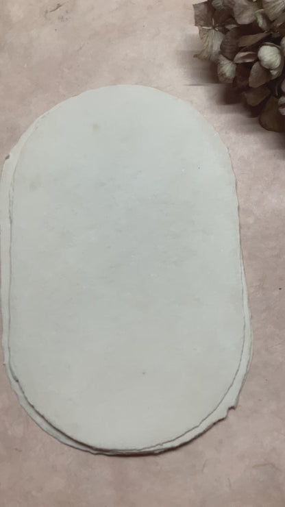 190 x 125 mm Oval Handgeschöpftes Büttenpapier 200 gr | Handmade Paper | Cottonpapier